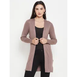 Madame Striped Longline Acrylic Open Front Shrug-picture-25