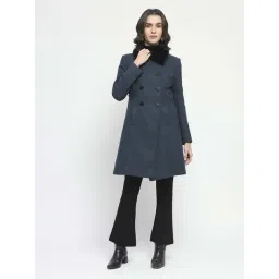 MADAME Teal Solid Coat-picture-38