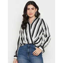 Madame Vertical Stripes V-Neck Top-picture-10