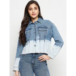 Madame Washed Cotton Crop Denim Jacket-picture-31