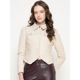 Madame Women Checked without Crop Biker Jacket-picture-29