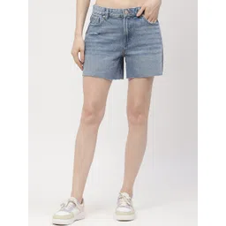 Madame Women High-Rise Distressed Cotton Denim Shorts-picture-32