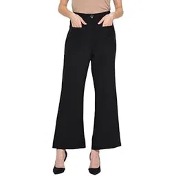 madame Women High-Rise Regular Fit Casual Parallel Trousers-picture-27