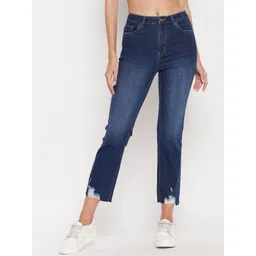 Madame Women Light Fade Mildly Distressed Cropped Cotton Jeans-picture-11