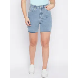 Madame Women Mid-Rise Denim Shorts-picture-28