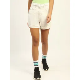 Madame Women Mid-Rise Pure Cotton Denim Shorts-picture-13