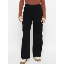 Madame Women Pure Cotton Mid-Rise Cargo Jeans-picture-12