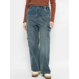 Madame Women Pure Cotton Mid-Rise Cargo Jeans-picture-11