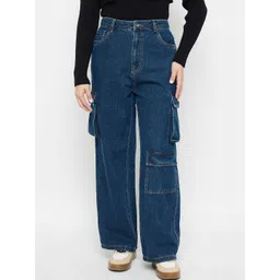 Madame Women Pure Cotton Mid-Rise Cargo Jeans image 1