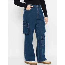 Madame Women Pure Cotton Mid-Rise Cargo Jeans image 2