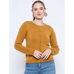 Madame Women Round Neck Cardigan Sweaters-picture-32