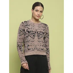 Madame Women Self Design Pullover Sweaters-picture-23