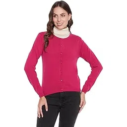 madame Women Solid Fuschia Cardigans-picture-31