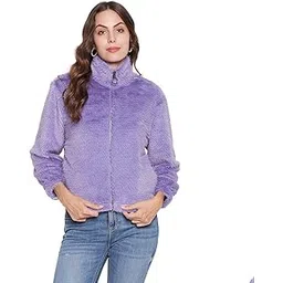 madame Women Solid Purple Sweatshirt-picture-12