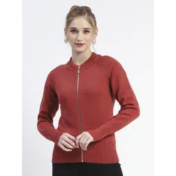 Madame Women Solid Ribbed Cardigan Sweater-picture-10