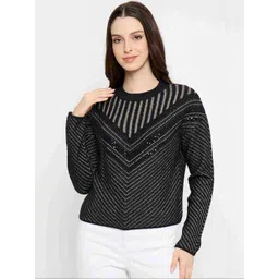 Madame Women Striped Pullover with Embellished Detail-picture-22