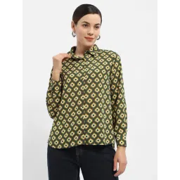 MADAME Yellow & Green Printed Shirt-picture-47
