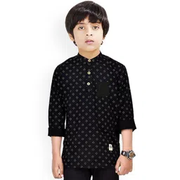 MADE IN THE SHADE Boys Geometric Printed Full Sleeves Pure Cotton Straight Kurta-picture-42