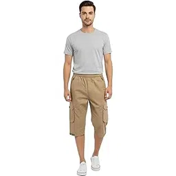 made4good Men’s 100% Cotton Regular Fit Capri | Soft, Breathable & Lightweight Casual Shorts with Elastic Waist & Pockets | Above Knee Short Ideal for Gym, Lounge, Sports & Sleepwear-picture-12