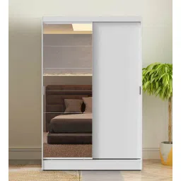 madesa Luke 2 Door Sliding Wardrobe With Mirror In White Color-picture-34