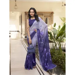 MADHAVPRIYA Floral Gotta Patti Pure Georgette Tussar Saree-picture-26