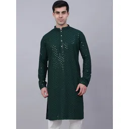 madhavwears Men Embroidered Flared Sleeves Thread Work Handloom Kurta-picture-33