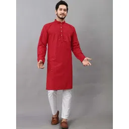 madhavwears Men Embroidered Thread Work Handloom Kurta-picture-24