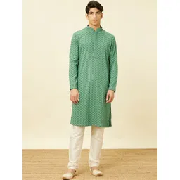 madhavwears Men Ethnic Motifs Embroidered Regular Sequinned Kurta with Pyjamas-picture-26