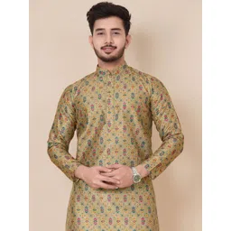 madhavwears Men Floral Embroidered Thread Work Handloom Kurta-picture-13