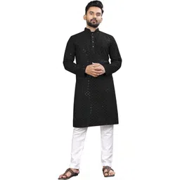madhavwears Men Geometric Embellished Thread Work Handloom Kurta-picture-17