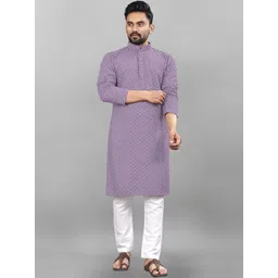 madhavwears Men Geometric Embellished Thread Work Handloom Kurta-picture-12
