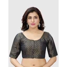 Madhu Fashion Ethnic Motifs Woven Design Saree Blouse-picture-10