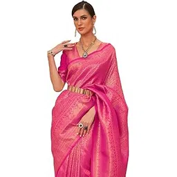 madhuhansh Women's Pure Kanjivaram Silk Saree Saree With Jacquard Work 6 Yard Length and Unstiched Blouse Piece-picture-52