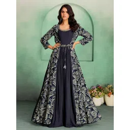 MADHURAM Embroidered Three-Fourth Sleeves Gown Ethnic Dress-picture-39