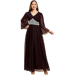 madhuram textiles Madhuram Women's Organza Gown for Women Ethnic with Embroidery Work Long Gown(M-2471)-picture-31