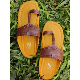The Madras Trunk Men's Desi Coffee Brown Toe Ring Sandals-picture-13