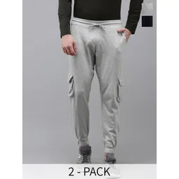 MADSTO Men Pack Of 2 Cotton Mid-Rise Joggers-picture-10