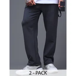 MADSTO Men Solid Pack Of 2 Mid Rise Cargos Drawstring Closure Track Pants-picture-14