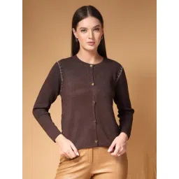 Mafadeny Brown Regular Fit Cardigan-picture-20