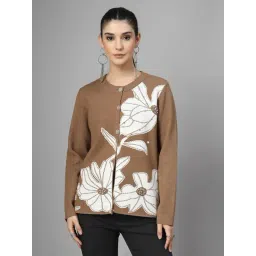 Mafadeny Camel Printed Cardigan-picture-14