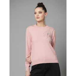 Mafadeny Embellished Round Neck Pullover-picture-14