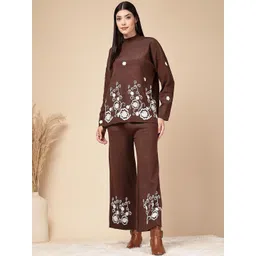 Mafadeny Floral Embroidered Tunic With Trousers Co-Ords-picture-31