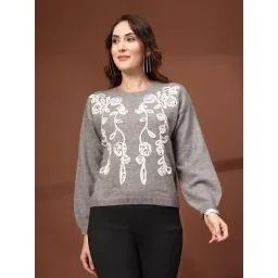 Mafadeny Grey Regular Fit Pullover-picture-31