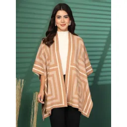 Mafadeny Khakhi Regular Fit Poncho-picture-16