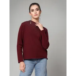 Mafadeny Maroon Regular Fit Pullover-picture-42
