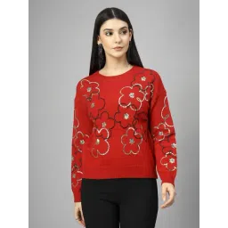 Mafadeny Maroon Regular Fit Sweater-picture-17