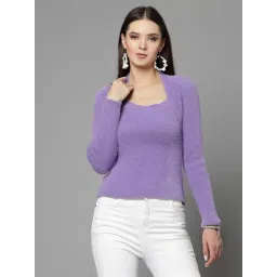 Mafadeny Purple Regular Fit Pullover image 1