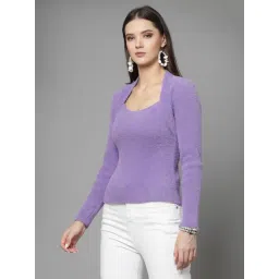 Mafadeny Purple Regular Fit Pullover image 3