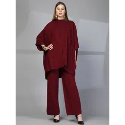 Mafadeny Round Neck Embellished Top With Shrug & Trousers-picture-22