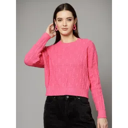 Mafadeny Self Design Round Neck Long Sleeve Pullover Sweater-picture-19